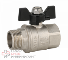 Кран шаровой полнопроходной ВР-НР, бабочка из алюминия 1" x 1" Gappo