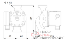 Насос Grundfos UPS 25-80 180 1x230V 50Hz 9H RU (с гайками)