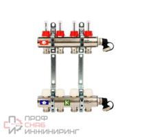 Коллекторная группа Uni-fitt 1" х 12 выходов 3/4" с расходомерами и термостатическими вентилями