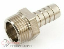 Переходник 20-1/2" General Fittings 2600, штуцер-резьба, нар., латунь никелированная