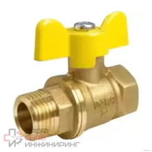 Кран шаровой VALFEX латунь газ 11Б27фтМ Ду32 Ру40 м/р полн баб VF.278.LB3.114