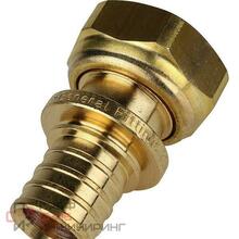Переходник 16-1/2", General Fittings 3400, надв.гильза-резьба, вн., латунь, с накидной гайкой