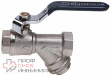 Кран шаровой с косым AQUALINK фильтром 1/2 ручка резьба внутренняя – внутренняя