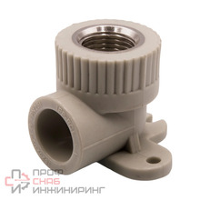 Уголок комбинированный вн 20х1/2'' с креплением EVER® plast серый