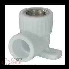 Угольник PP-R серый комбинированный Дн20х1/2" ВР с креплением VALFEX 10120020Г