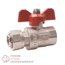 Кран шаровой Vieir 3/4" F/F (бабочка) усилен. желтый