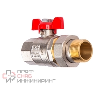 Кран шаровый Arrowhead с американкой ручка бабочка ВН-НР никелированный PN40 1"