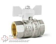 Кран шаровой латунный LD Pride 1"- 25 ВР-ВР бабочка белая