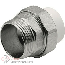 Муфта THERMOLIGHT комбинированная разъемная PP-R НР 32х1 1/4" белый (5/80)