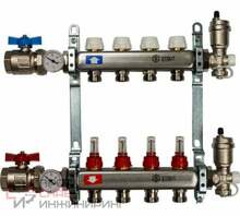 Коллектор STOUT из нержавеющей стали в сборе с расходомерами 4 вых.