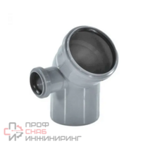 Отвод PP-H с выходом серый б/н Дн110х50х87гр левый в/к РосТурПласт