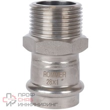 Переходник Rommer ВПр-НР 28х1 из нержавеющей стали