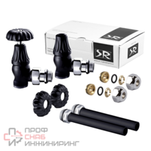 Комплект угловых вентилей SR Rubinetterie Floral Old Style 1/2” x 24/19 черный матовый