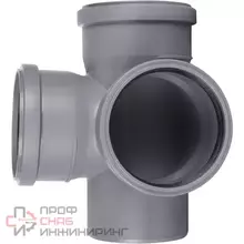 Крестовина STOUT двухплоскостная канализационная бесшумная D 110 х 110 х 110 / 87,5°