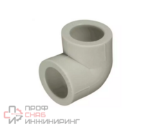 Угольник Valfex диаметром 63 мм из серого полипропилена (90 град.)