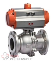 Кран шаровой фланцевый двусоставной VDN DN80 AISI304 с пневмоприводом одностороннего действия