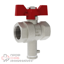 Кран шаровой VALOGIN для подключения датчика температуры ВхВ рукоятка-бабочка 1
