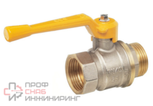 Кран шаровой Баз 11Б27п Dn32 Pn40 газ вр/нр рычаг никель, серия Standart