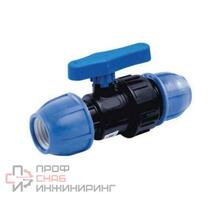 Кран ПЭ шаровой компрессионный Ду20 Ру16 РосТурПласт