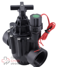 Клапан электромагнитный DN.ru VS1141-NT-NC-220VAC 4" Ду100 Ру10 соленоидный двухходовой пилотного действия, корпус - пластик PA66, уплотнение - NBR, внутренняя резьба, нормально закрытый (НЗ)  катушка 220 AC