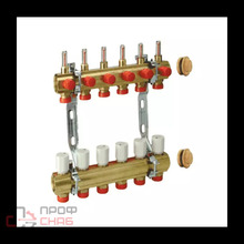 Группа коллекторная Giacomini латунь R553KY066 с расходомерами 1" м/м 6в 3/4" ЕК н/р