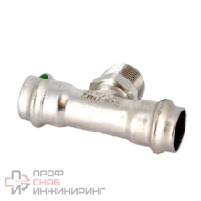 Viega Тройник Sanpress Inox, с SC-Contur, 22 x 3/4" x 22 мм, нержавеющая сталь 445980