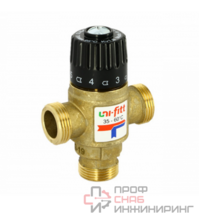 Клапан Uni-fitt Н 3/4" термосмесительный 35-60°С смешение боковое латунный