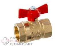 Кран шаровой латунный 3/4 г/г Галлоп 230 бабочка латунь