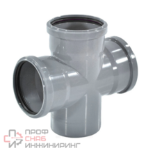 Крестовина РосТурПласт PP-H 1-пл сер б/н Дн110х50х50х87гр в/к 11326