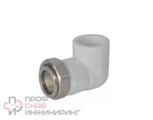 Угольник PP-R белый комбинированный Дн20х1/2" нак/г VALFEX 10138020