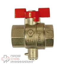 Кран шаровой Gekon никель для установки термодатчика с ВР 1/2" ручка-бабочка