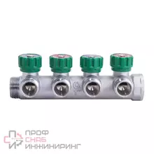 Коллектор Gappo регулирующий «евроконус» 1" ВР-НР 3/4"х4 вых.