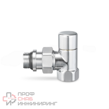 Запорный радиаторный клапан Varmega, 1/2", угловой, хром