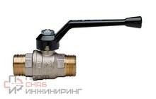 Кран шаровый латунный никелированный LD 11б27п1 Ду25 Ру40 (1') НР/НР рычаг