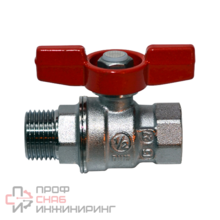 Кран шаровой Giacomini R854, 3/4;, ВН, ручка-бабочка красная, хромированный