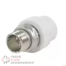Муфта РосТурПласт PP-R бел комб разъем Дн25х3/4" НР д/рад 14628