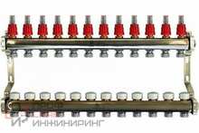 Коллекторный блок Gekon для теплого пола 1"x3/4"EU отверстий -11