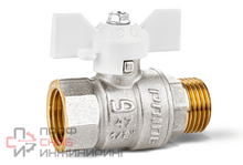 Кран шаровой LD Pride латунный 1"- 25 ВР-НР бабочка белая