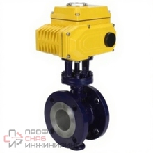 Затвор дисковый поворотный с тройным эксцентриситетом DN.ru WBV3EX-3432M-1W-F-ISO Ду50 Ру25 корпус - углеродистая сталь WCB, диск - нержавеющая сталь 316, уплотнение - METAL, с электроприводом DN.ru QT-N-010EM-B1-220VAC-У1 (0-10В)