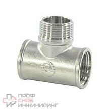 Тройник латунный переходной Ду20х15х20 м/р/м никель VALFEX VF.132.N.034.012.034