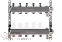 Блок коллекторный с регулировочными клапанами, c дренажным краном и краном Маевского, 5 вых.,1x3/4EK