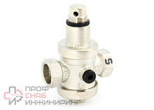 Редуктор давления Uni-fitt 3/4" В 0,5-6 бар PN25 с отверстием под аксиальный манометр 1/4" никел.