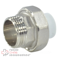 Муфта РосТурПласт PP-R белая комбинированная разъемная Дн63х2" НР