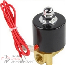 Клапан электромагнитный DN.ru VS100-ET-NC-24VAC 1/4" Ду8 Ру10 прямого действия двухходовой, корпус - латунь, присоединение - внутренняя резьба, уплотнение - EPDM, нормально-закрытый, катушка - 24В AC