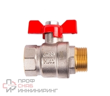 Кран шаровый Arrowhead ручка бабочка ВН-НР никелированный PN40 1/2"