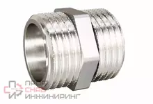 Ниппель прямой LD Pride DN 20 (3/4") НР/НР латунь никель с биркой