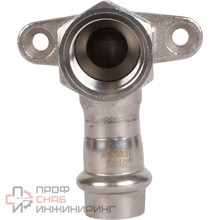 Угольник настенный с креплением Rommer ВПр-ВР 15х1/2 из нержавеющей стали