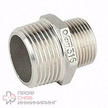 Ниппель переходной GENEBRE 0245 05 04, DN020 x DN015 (3/4" x 1/2")  PN20, корпус - AISI316 (CF8M)  НР-НР