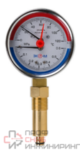 Термоманометр ЭКОМЕРА 120С 0,6МПа Дк80 G1/4"радиальный в/к перех G1/2" L=40мм