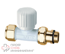 Прямой терморегулирующий вентиль FAR для м. и п. тр. 1/2" гайка М24х19 (бел/золот.)